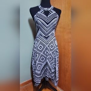 NWT Candies Black and White Dress. Hankerchief Hem. Small